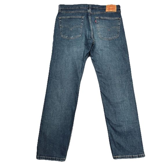 Levis 505 Jeans Mens Size 36x32 Measures 36x31 Blue Straight Leg Denim Stretch - Picture 2 of 9